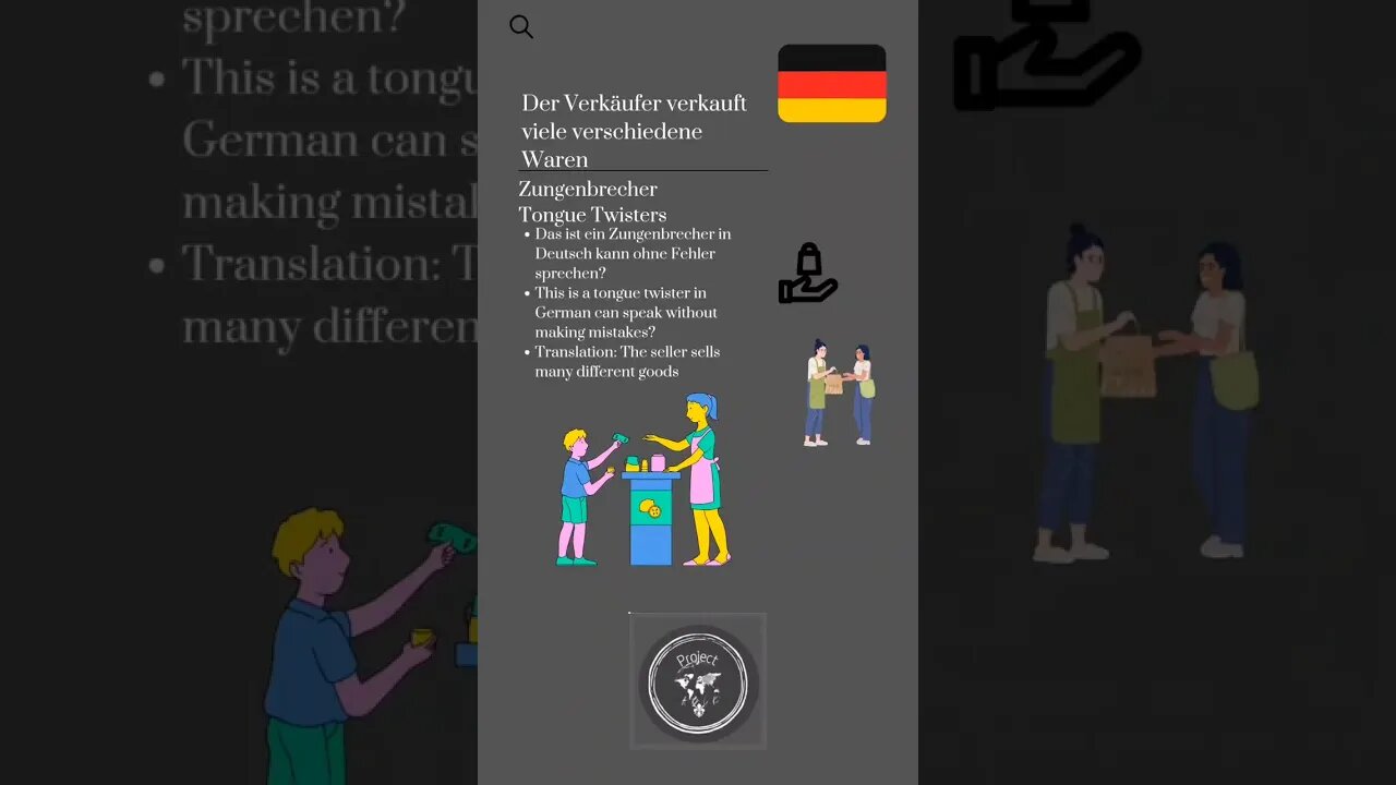 🇩🇪 Tongue Twisters in German/Zungenbrecher-Der Verkäufer verkauft viele verschiedene Waren