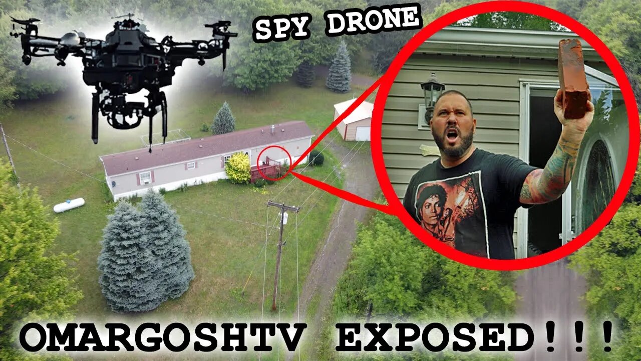 I USED A DRONE TO SPY ON OMARGOSHTV AND IT WENT WRONG (BRICK THROWN AT DRONE)