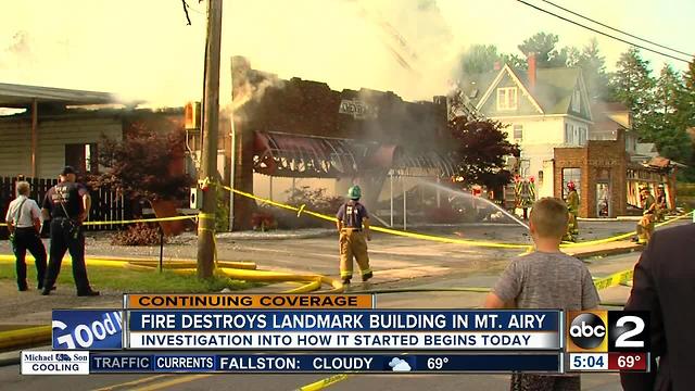 Fire destroys landmark building in Mt. Airy