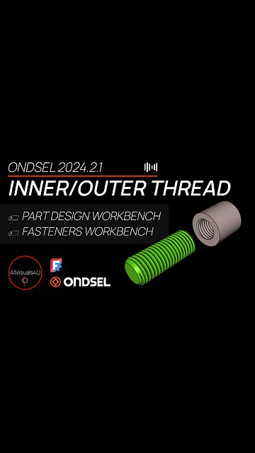 🔩 Ondsel For Beginners - Create Internal And External Threads - FreeCAD Threads Tutorial | #Shorts