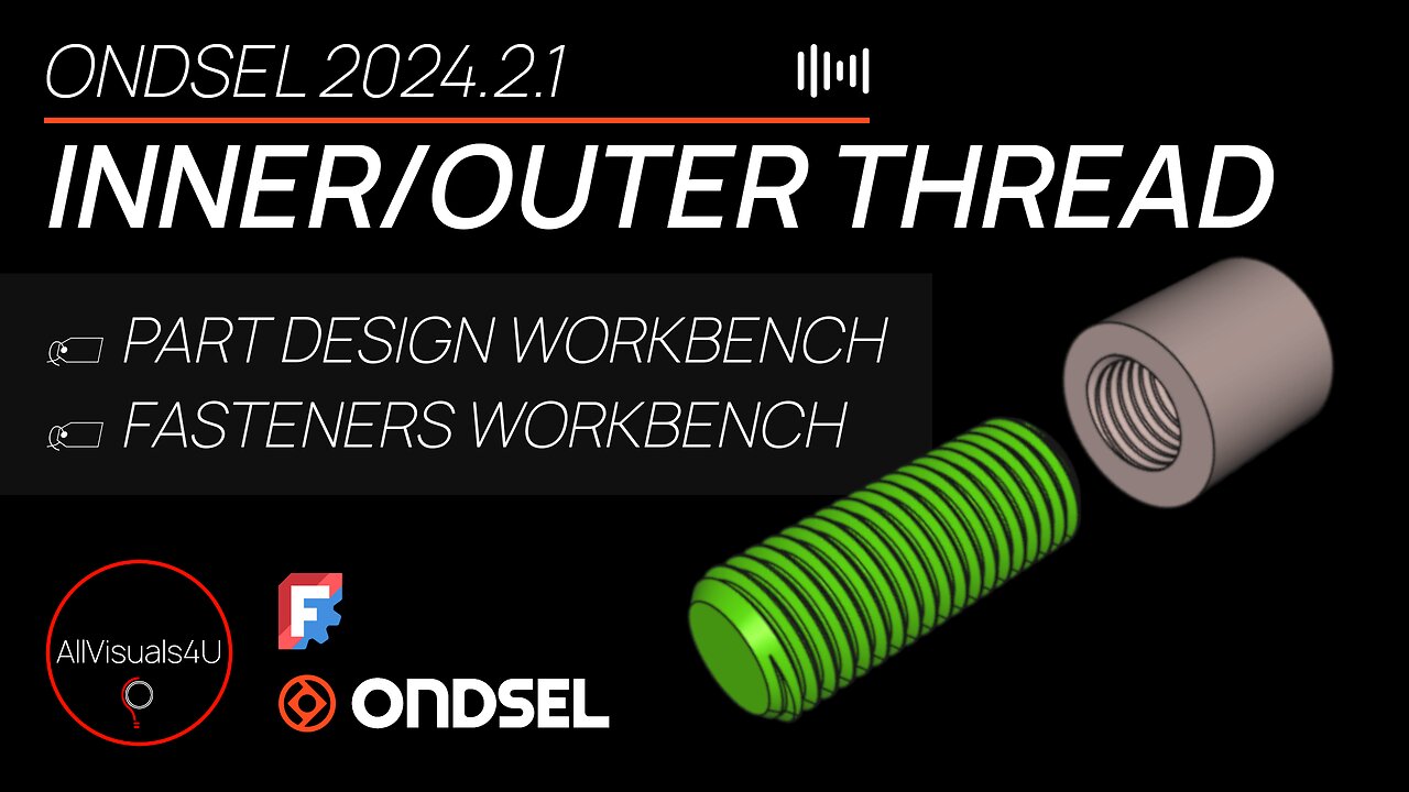 🔩 Ondsel For Beginners - Create Internal And External Threads - FreeCAD Threads Tutorial | #Shorts