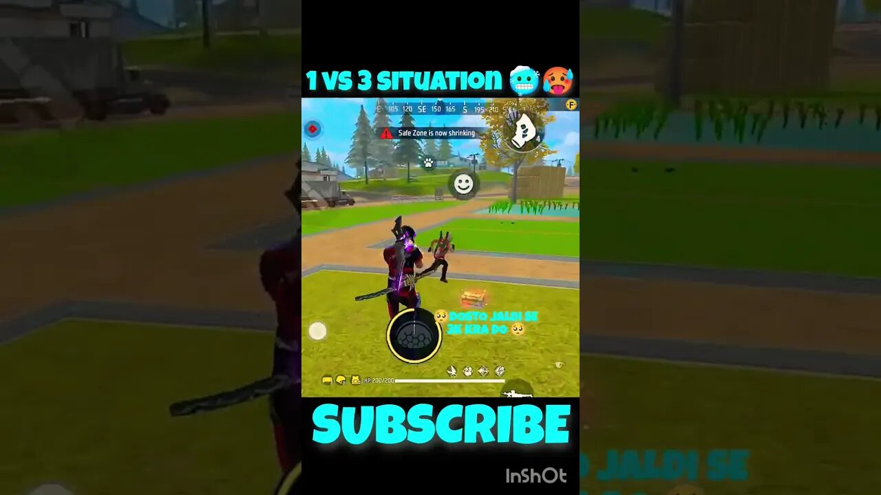 1 vs 3 situation 🥶 can I handle this situation 🥶 #shorts #freefire #viral #fkg #ffshorts 🥵