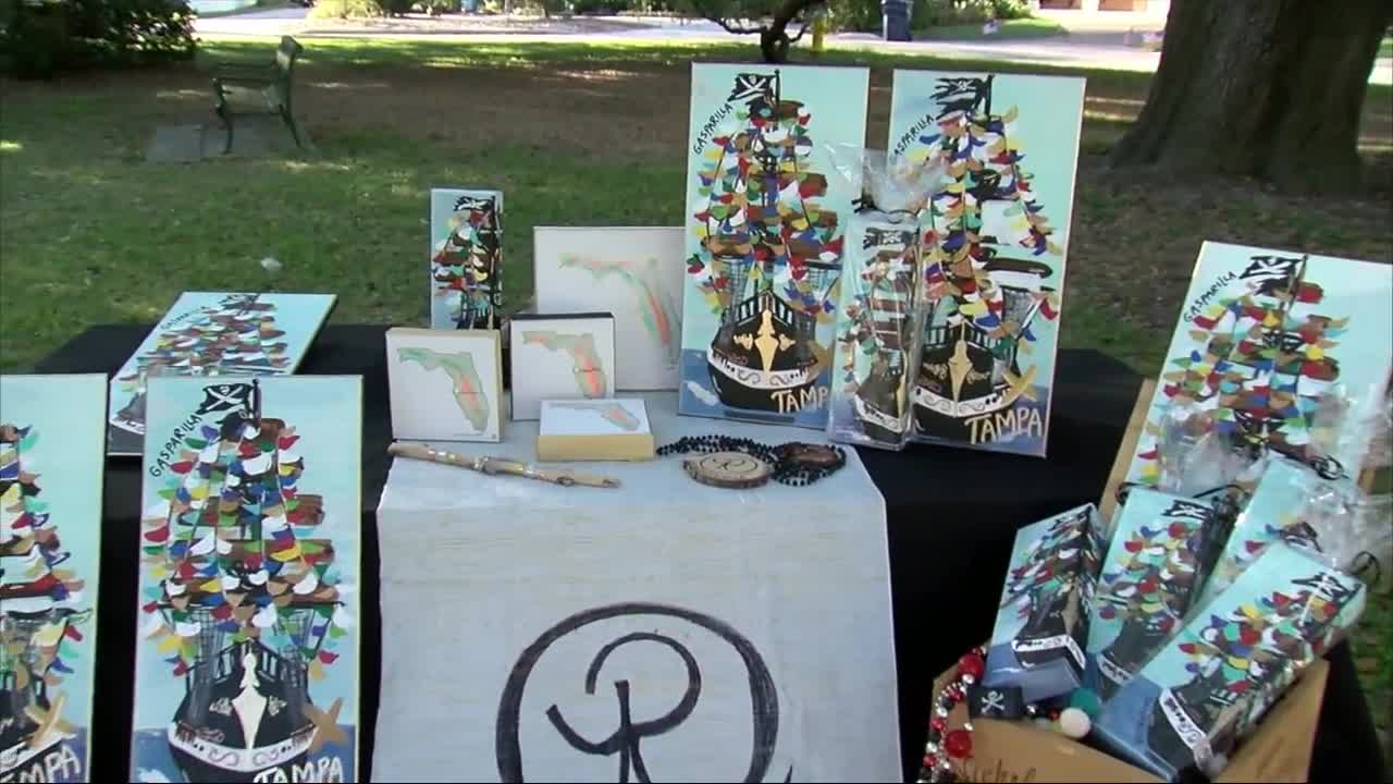 Local artist creates Gasparilla inspired paintings to celebrate the pirate invasion