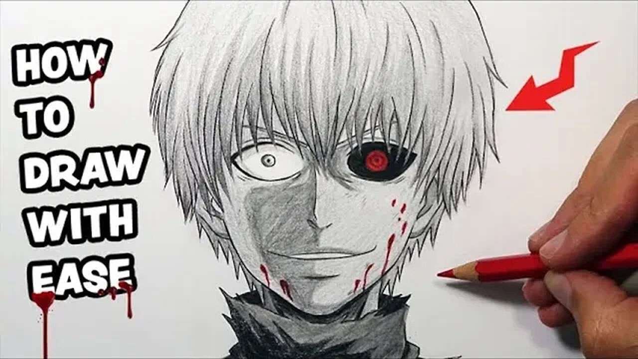 How To Draw Ken Kaneki Step By Step Tutorial | MULTANI GAMER