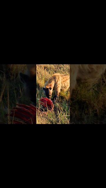 Hyena Chewing A Gnu #shorts | #ShortsAfrica