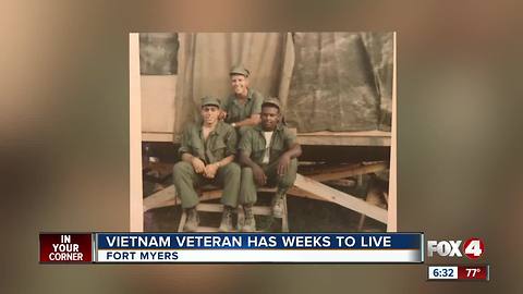 Vietnam veteran has weeks to live