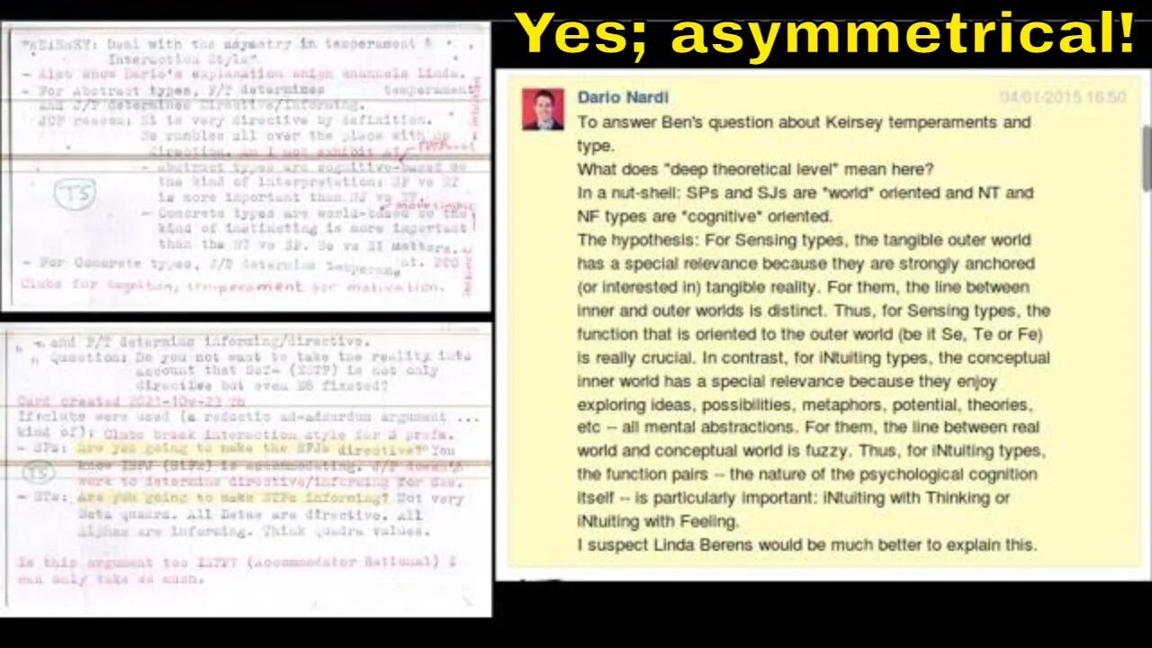 KEIRSEY: Why the 'irksome' Asymmetry in Temperament & Interaction Style? Answers given.