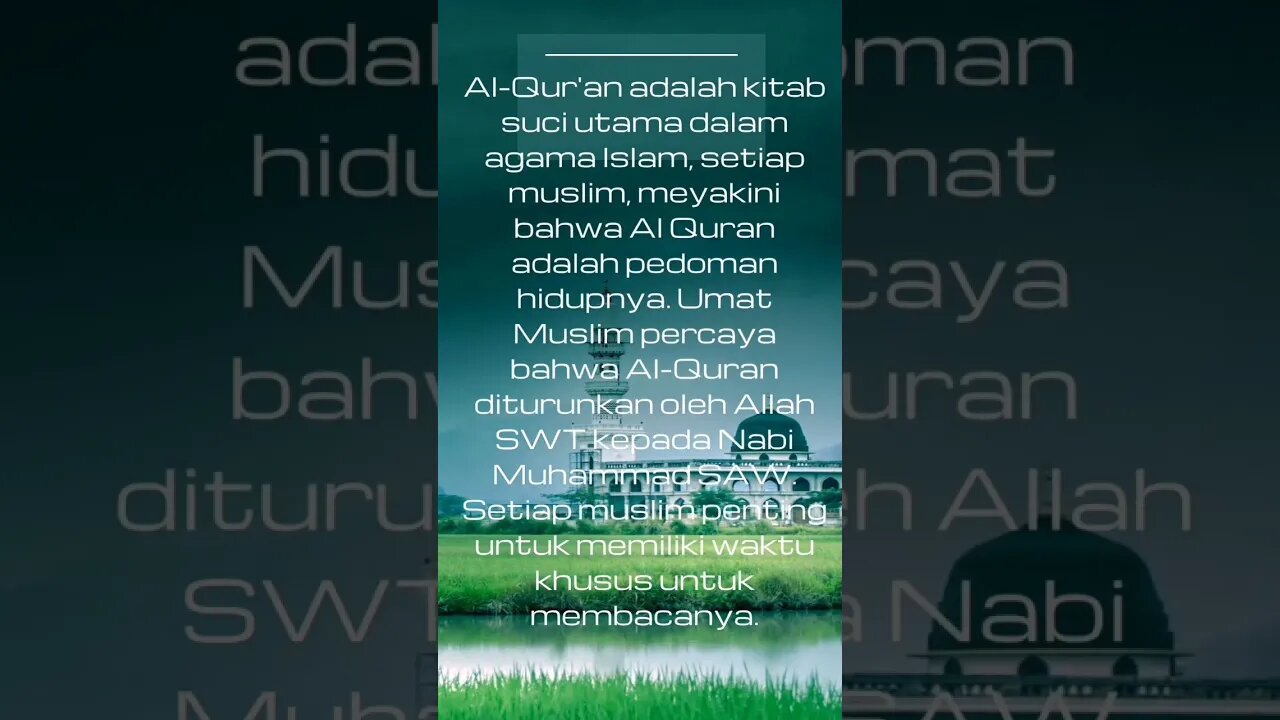 KEUTAMAAN MEMBACA AL-QUR'AN