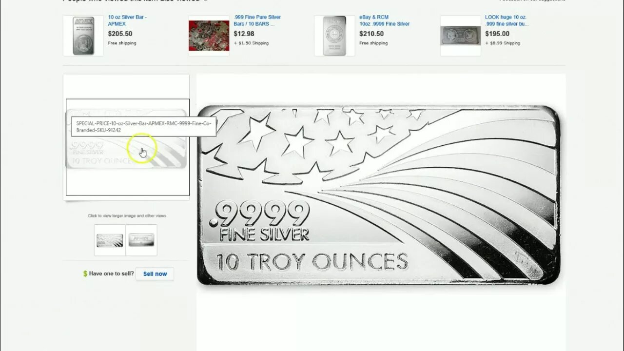 eBay Deal On 10 Oz Silver Bar