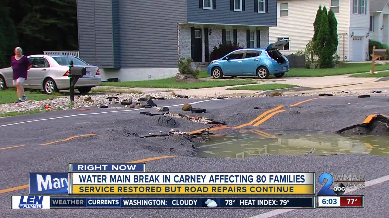 Carney neighbors frustrated with yet another water main break