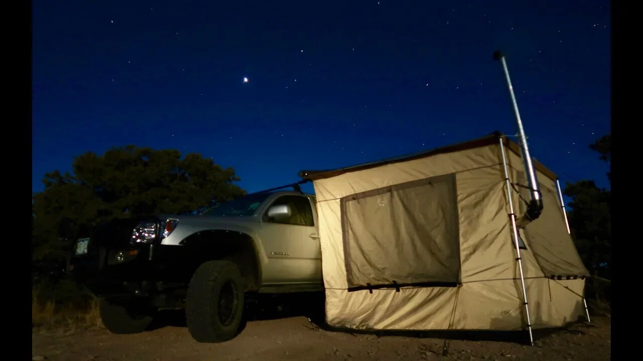 Living Off-Grid in a 4x4 Truck: Wood Stove Awning Room Update & Silky Hand Saw Field Test