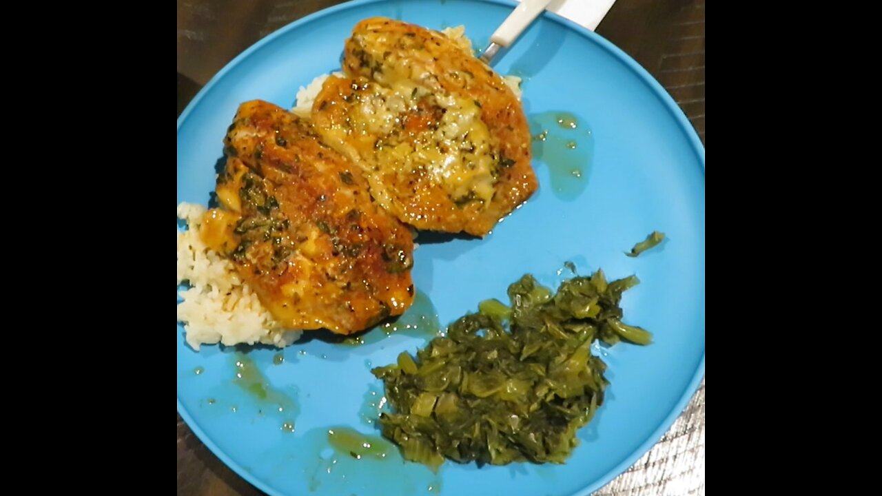 Oven steamed tilapia with lemon rice and mixed greens