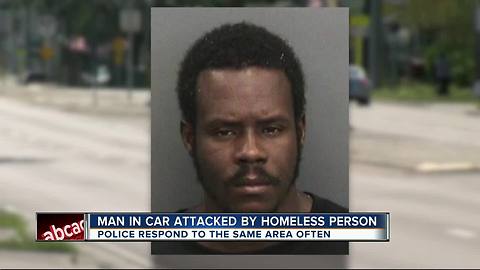 Driver attacked by homeless man at Tampa stoplight