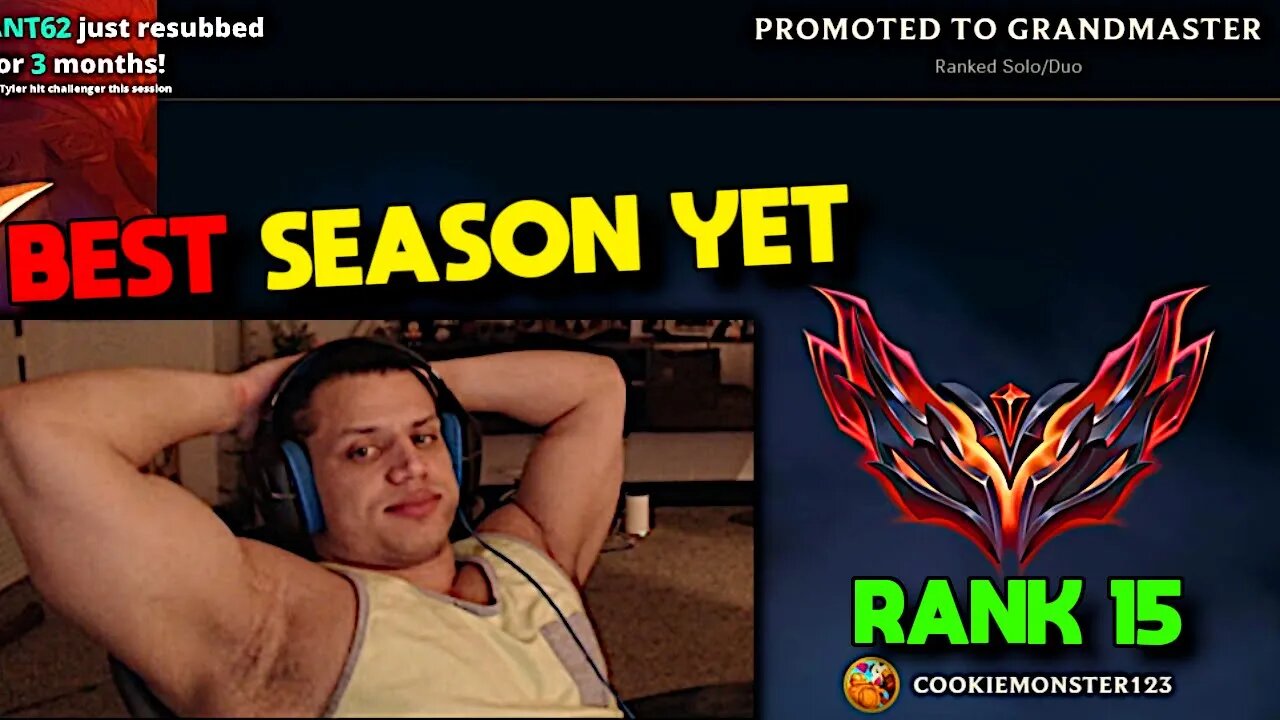 Tyler1 Hits Grandmaster - Rank 15 NA