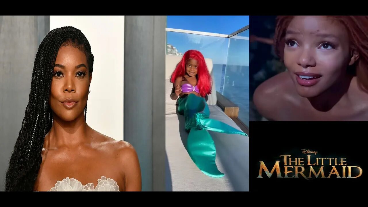 Gabrielle Union EXPLOITS Another Child for Another Agenda w/ Black Ariel Halloween Costume