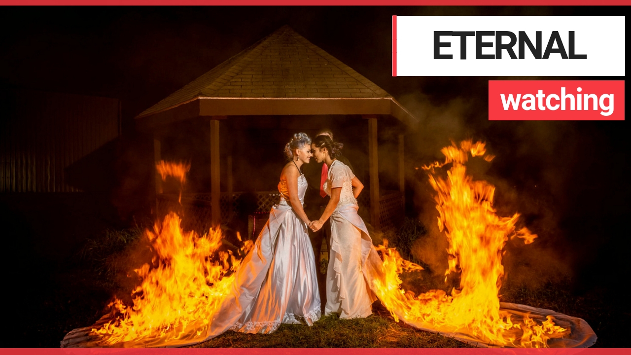 Brides celebrate marriage by burning their dresses