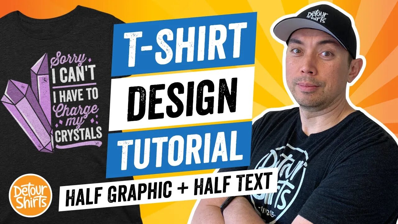 T-Shirt Design Tutorial for Print on Demand | The Half Graphic + Text Trend on Amazon & RedBubble