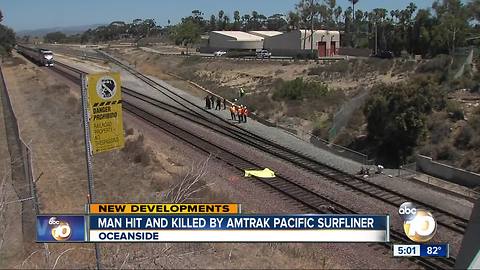 Pedestrian struck and killed on railroad track in Oceanside