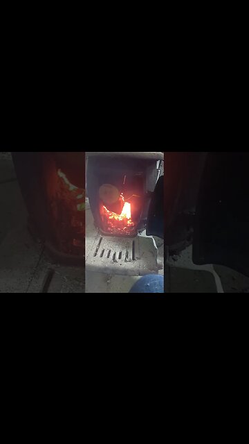 using an air compressor to start a fire quickly (because it's cold) *probably not safe don't try*