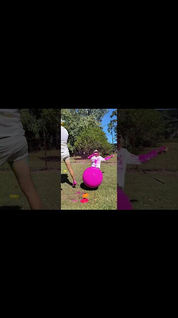 Gym Ball Paint Kick Challenge!