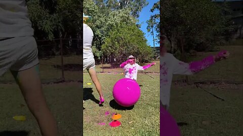 Gym Ball Paint Kick Challenge!