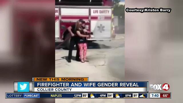 Collier County firefighter and wife gender reveal