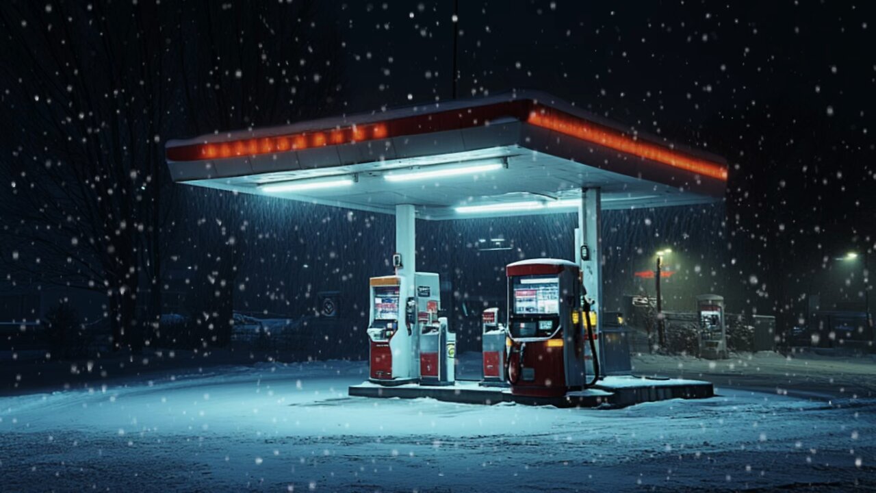 Gas station at 3am while it’s snowing ❄️ | Relax ☺️