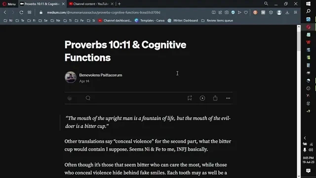 Proverbs 10:11, Proverbs & Cognitive Functions series