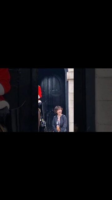 She thinks it's funny his reaction to leaning on his boot #horseguardsparade