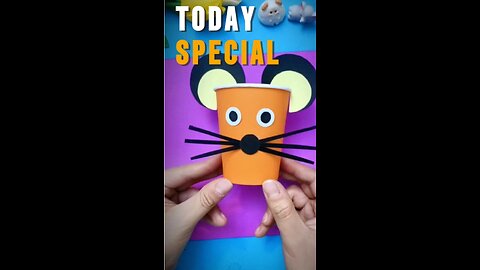 Cute DIY mouse face with paper Cup