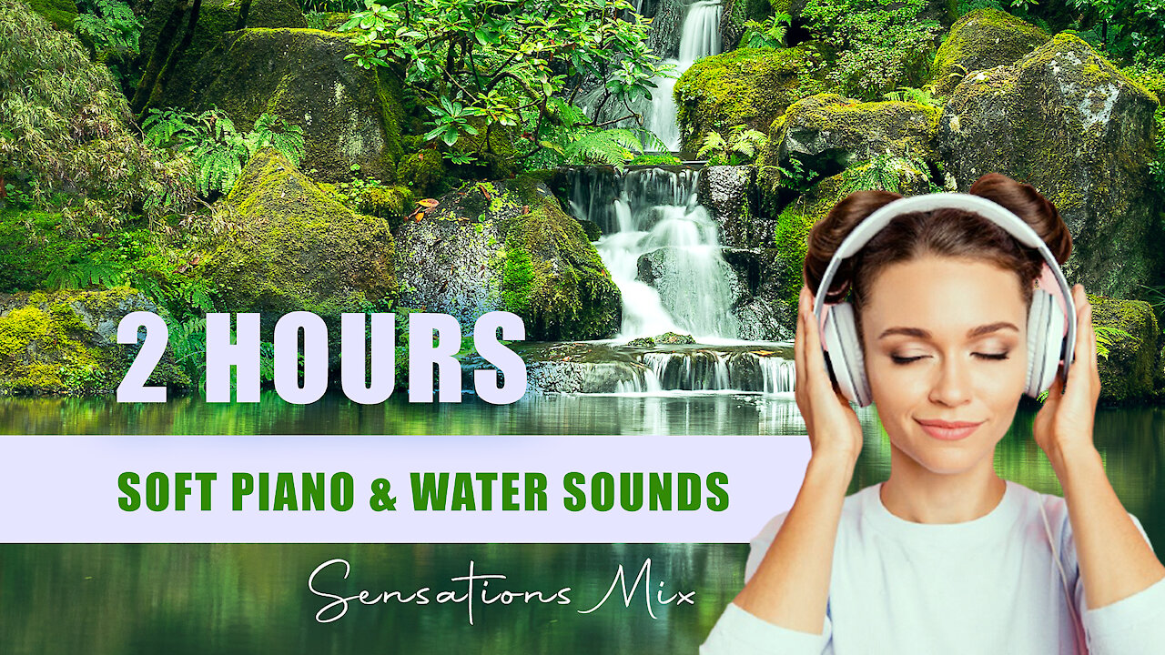 Soft Piano With Water Sounds for Stress Relief - Calm Music for Meditation, Beautiful Relaxing Music