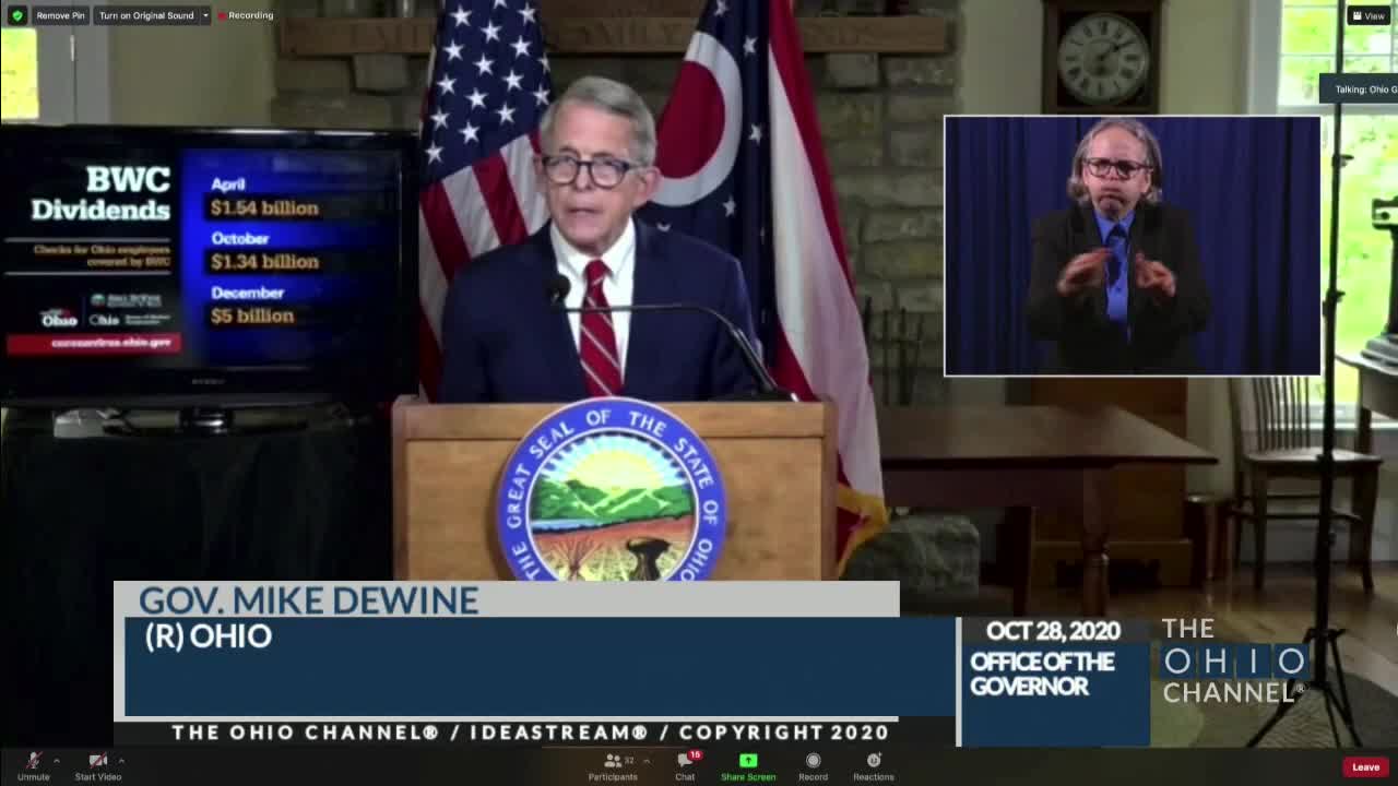 Ohio Gov. Mike DeWine announces Ohio BWC dividend for employers