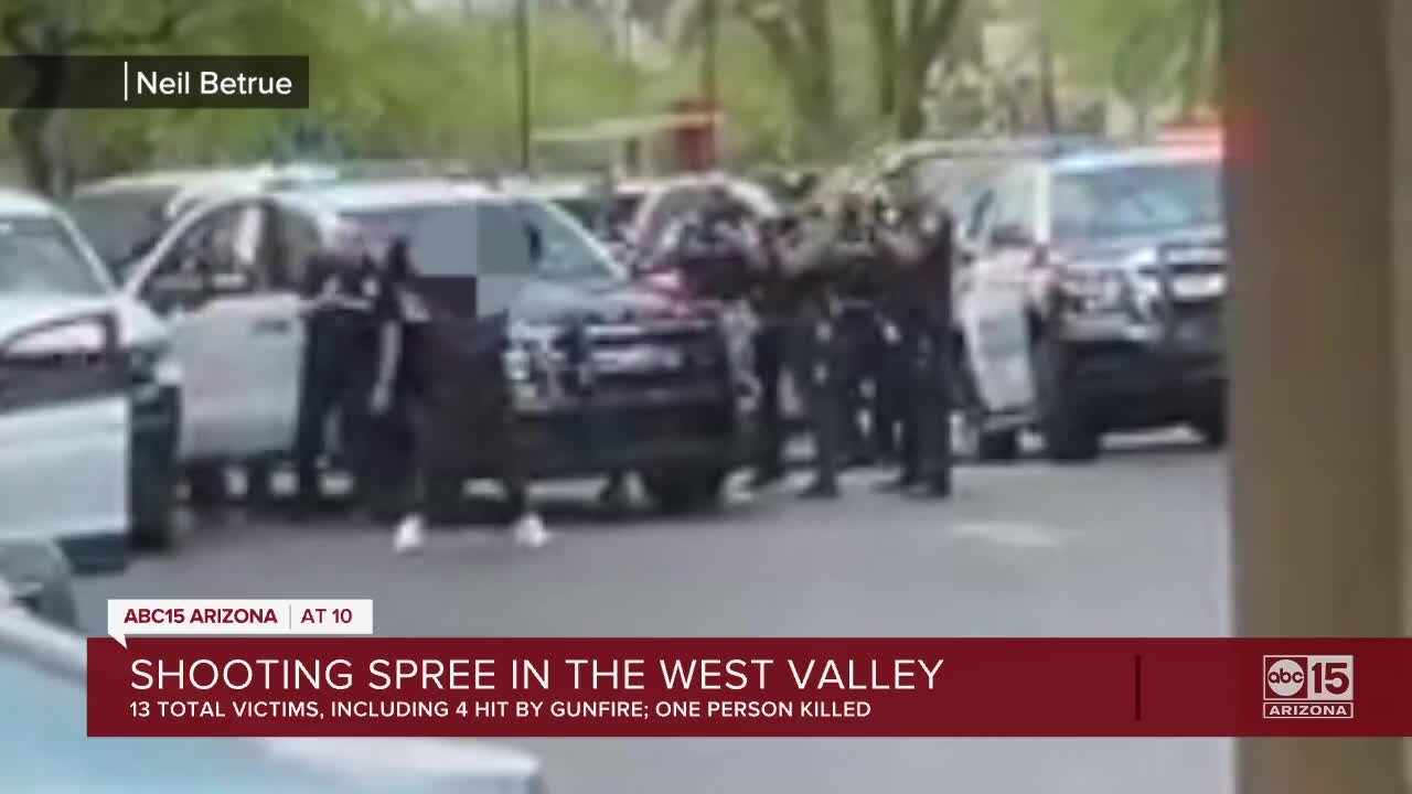 1 killed in shooting spree in the West Valley, 3 others shot, 9 more injured