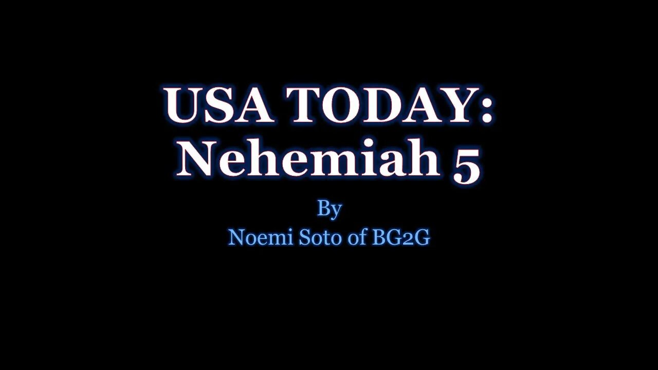 USA Today 2022: Nehemiah 5