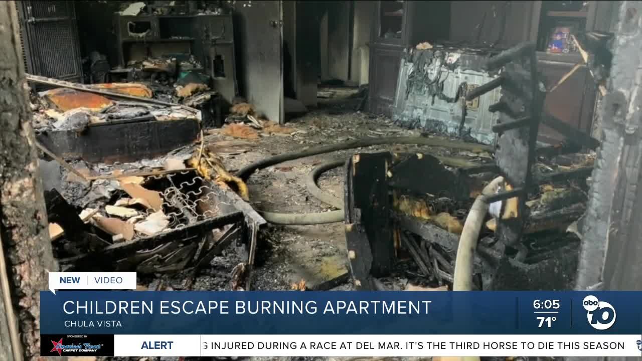 Children escape burning apartment in Chula Vista