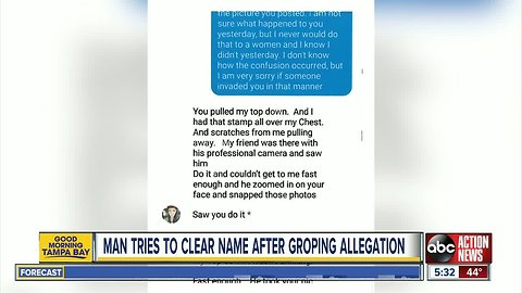 Man tries to clear name after groping allegation at Gasparilla