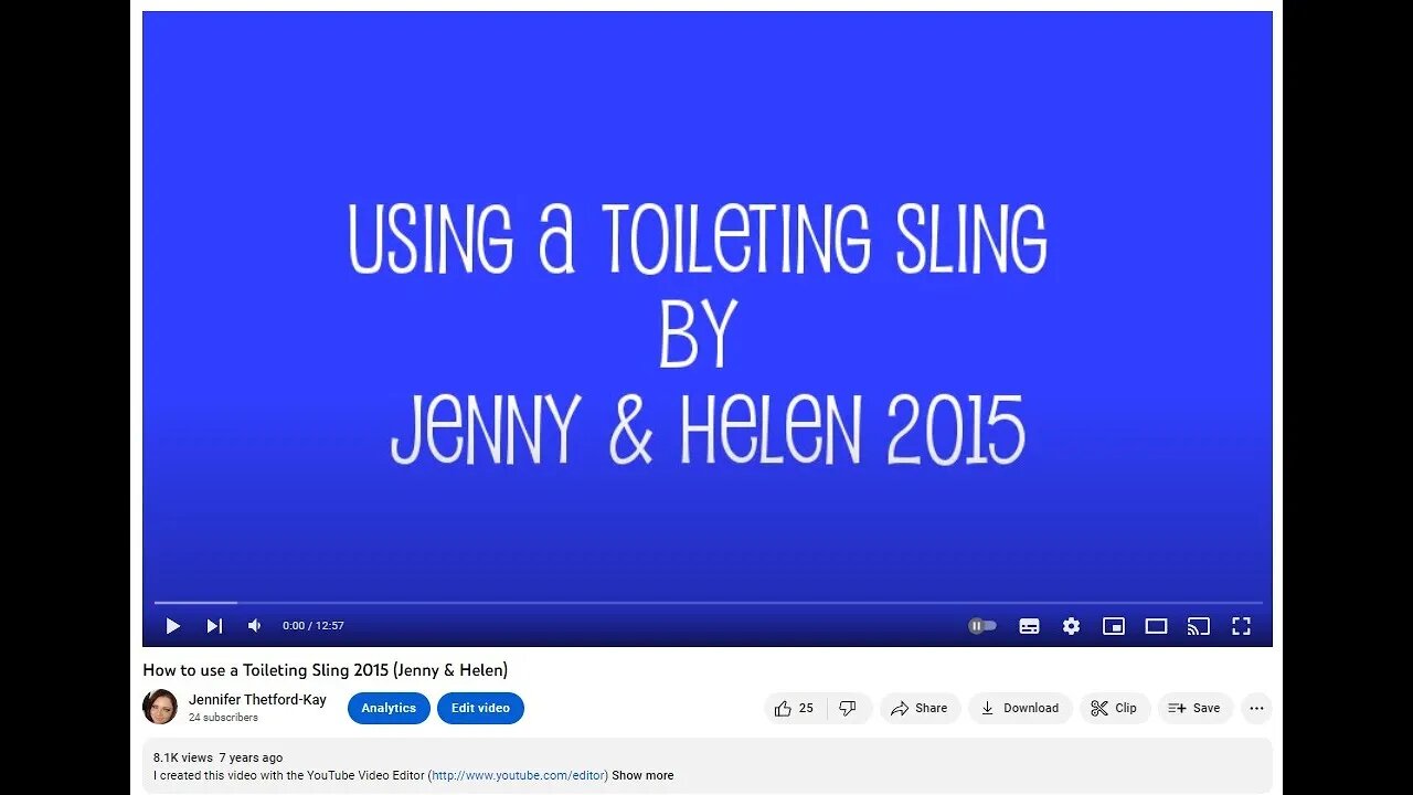 How to use a Toileting Sling 2015 Jenny & Helen