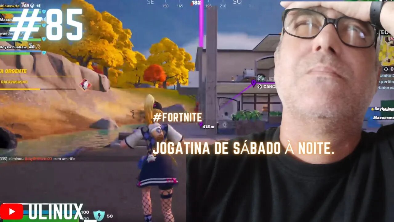 Noite de sábado.... Com mais fotnite.... Tentando chegar a 100 followers noYT
