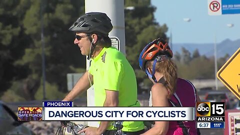 Study ranks Phoenix in top 10 most dangerous for cyclists