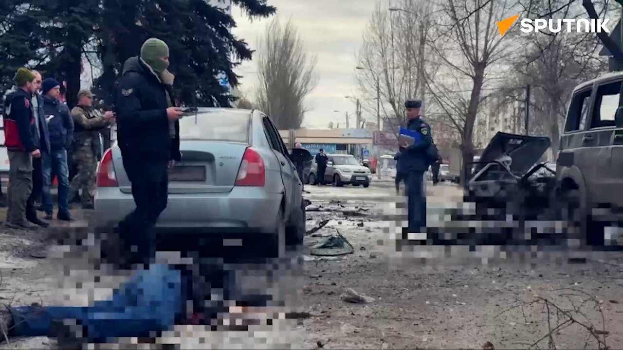 Ukrainian scumbags fired 8 Western supplied MLRS rockets killing 4 civilians in Donetsk