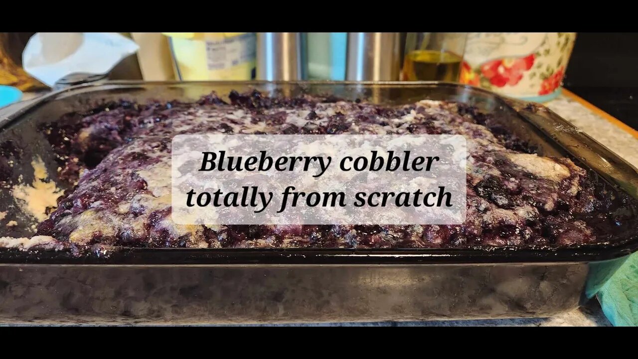 Blueberry cobbler totally from scratch (cake mix and all) #cobbler #blueberry