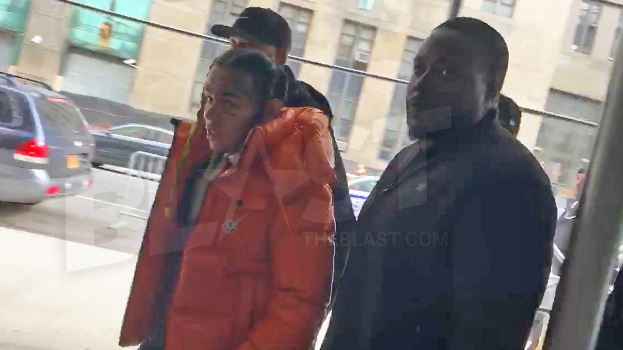 Tekashi 6ix9ine Stays Silent as He Arrives for Sentencing With Huge Entourage