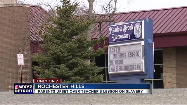 Parent outraged after alleged racist joke during slavery lesson at Rochester Hills school