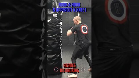 Heroes Training Center | Kickboxing "How To Double Up" Hook & Hook & Uppercut & Knee 1 BH | #Shorts