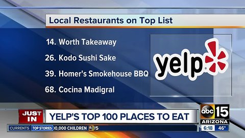 Arizona restaurants make Yelp's Top 100 Places to Eat in 2019 list