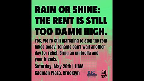 The Rent is too Damn High Rally and March Cadman Plaza 5/20/23