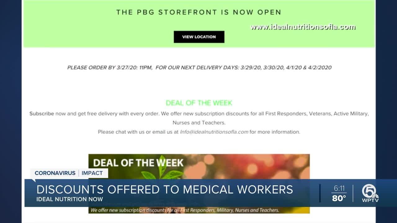 Ideal Nutrition Now offers discounts to medical workers