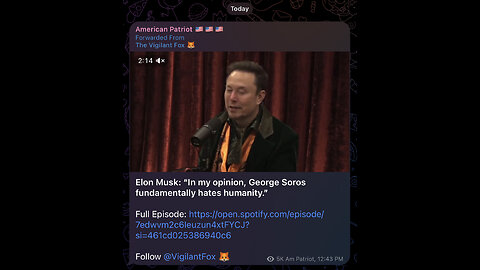 Elon Musk: “In my opinion, George Soros fundamentally hates humanity.”