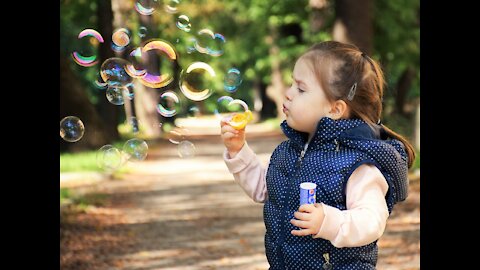 Child savors a yummy funny food