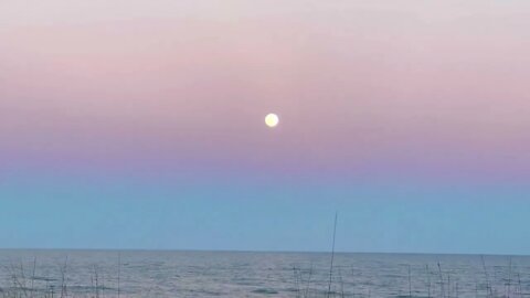 Enjoy an amazing pastel colored Moon Rise 🌊🌖